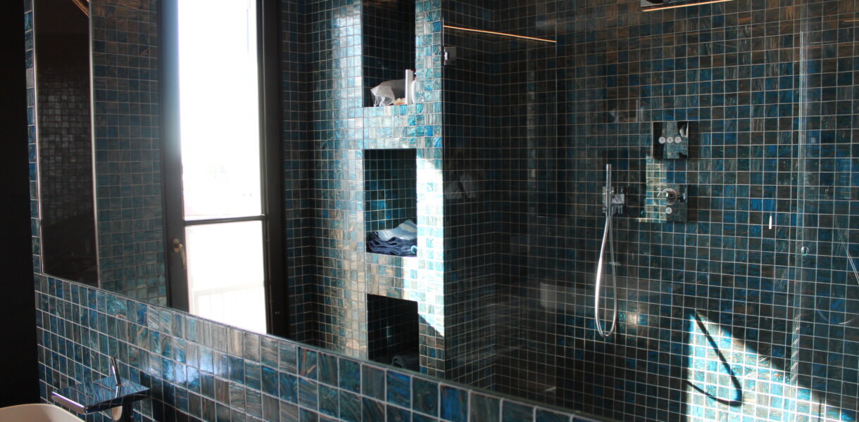 Bisazza Mosaico 50x50 Mm Nel Bagno Padronale Posatori Di Mosaico